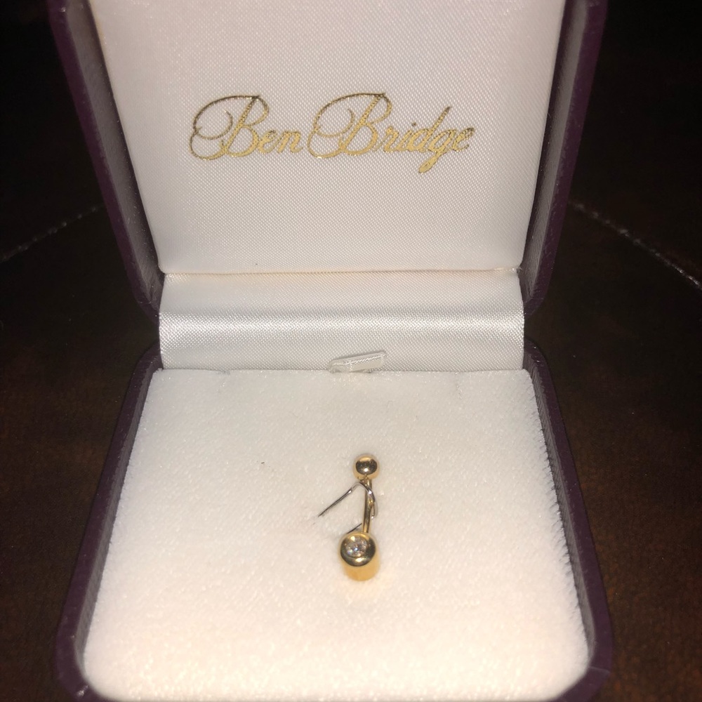 Genuine Diamond Belly Button Ring